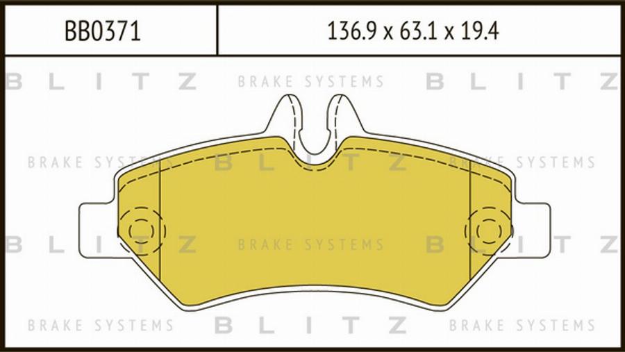 Blitz BB0371 - Kit pastiglie freno, Freno a disco autozon.pro