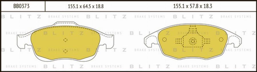 Blitz BB0373 - Kit pastiglie freno, Freno a disco autozon.pro