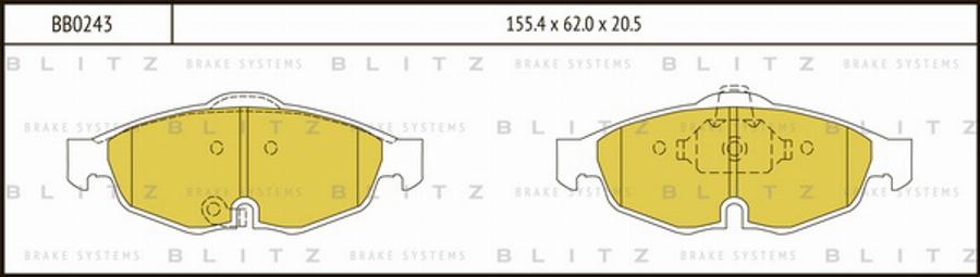 Blitz BB0243 - Kit pastiglie freno, Freno a disco autozon.pro