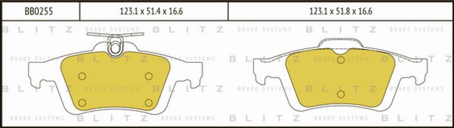 Blitz BB0255 - Kit pastiglie freno, Freno a disco autozon.pro