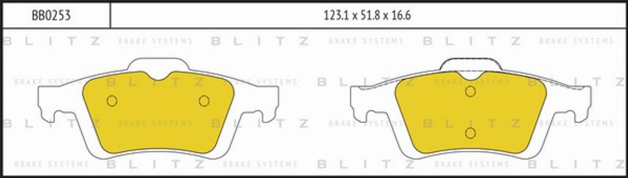 Blitz BB0253 - Kit pastiglie freno, Freno a disco autozon.pro