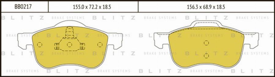 Blitz BB0217 - Kit pastiglie freno, Freno a disco autozon.pro