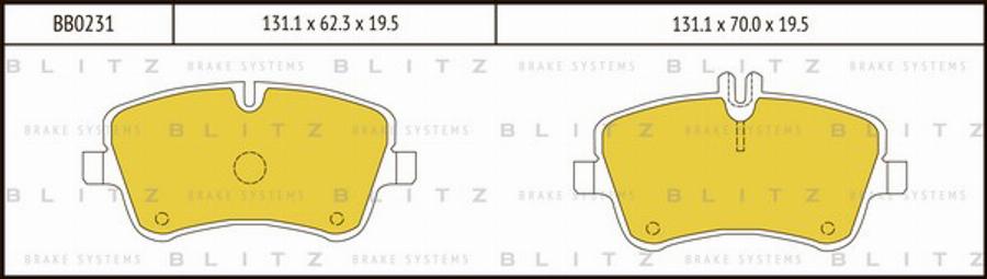 Blitz BB0231 - Kit pastiglie freno, Freno a disco autozon.pro