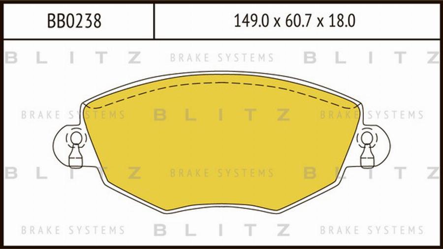 Blitz BB0238 - Kit pastiglie freno, Freno a disco autozon.pro