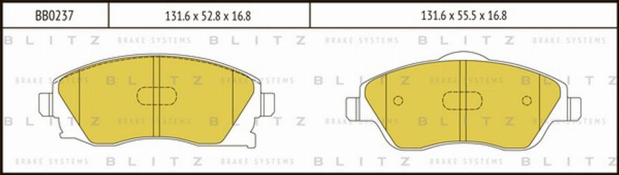 Blitz BB0237 - Kit pastiglie freno, Freno a disco autozon.pro