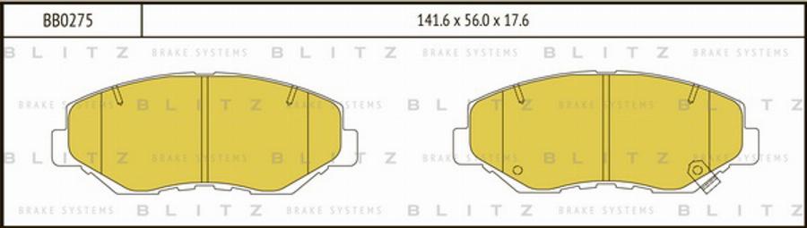 Blitz BB0275 - Kit pastiglie freno, Freno a disco autozon.pro