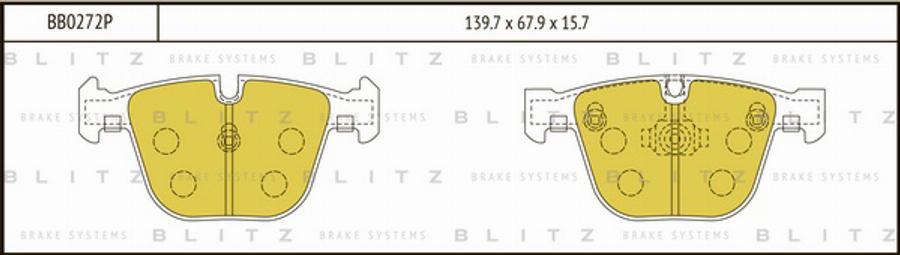 Blitz BB0272P - Kit pastiglie freno, Freno a disco autozon.pro