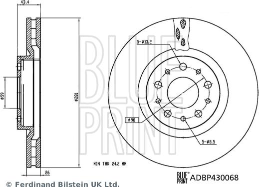 Blue Print ADBP430068 - Discofreno autozon.pro