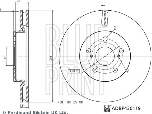 Blue Print ADBP430119 - Discofreno autozon.pro