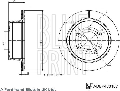 Blue Print ADBP430187 - Discofreno autozon.pro