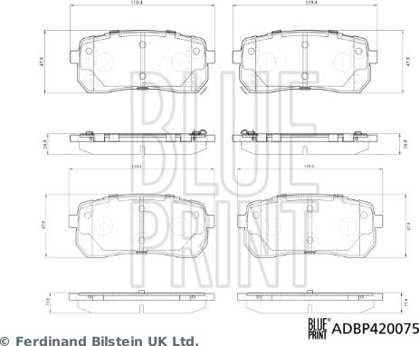 Blue Print ADBP420075 - Kit pastiglie freno, Freno a disco autozon.pro