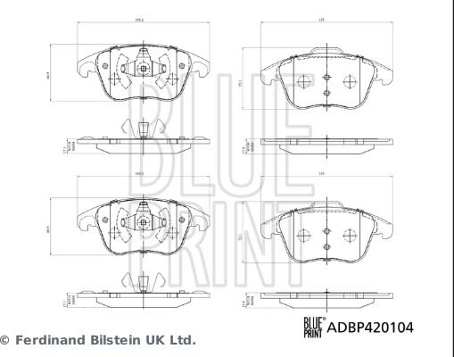 Blue Print ADBP420104 - Kit pastiglie freno, Freno a disco autozon.pro