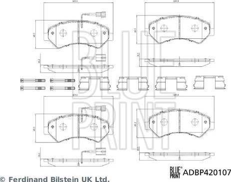 Blue Print ADBP420107 - Kit pastiglie freno, Freno a disco autozon.pro