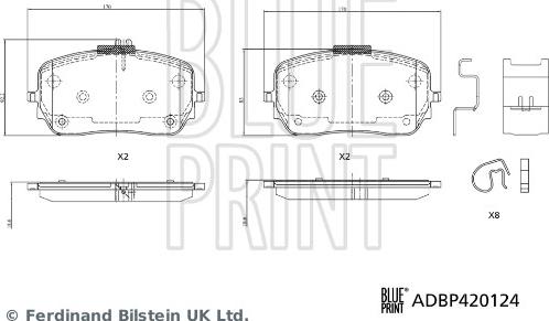 Blue Print ADBP420124 - Kit pastiglie freno, Freno a disco autozon.pro