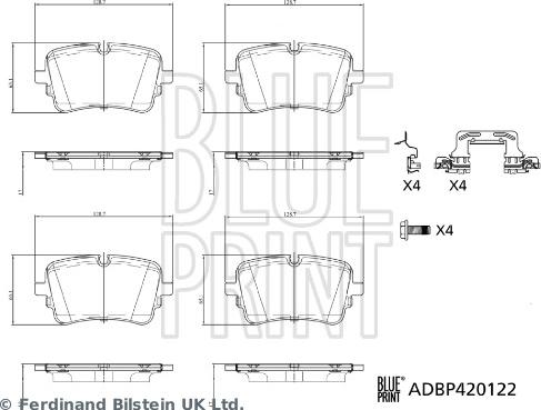 Blue Print ADBP420122 - Kit pastiglie freno, Freno a disco autozon.pro