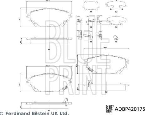 Blue Print ADBP420175 - Kit pastiglie freno, Freno a disco autozon.pro