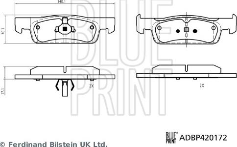 Blue Print ADBP420172 - Kit pastiglie freno, Freno a disco autozon.pro