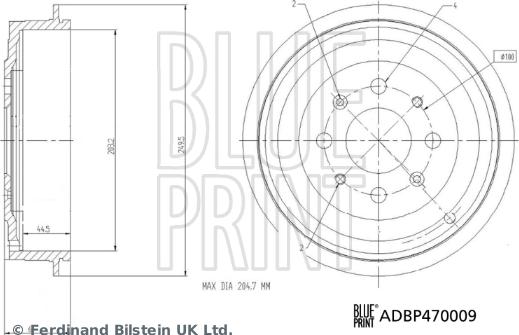 Blue Print ADBP470009 - Tamburo freno autozon.pro