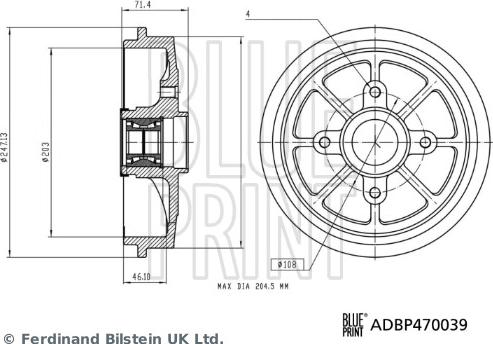 Blue Print ADBP470039 - Tamburo freno autozon.pro