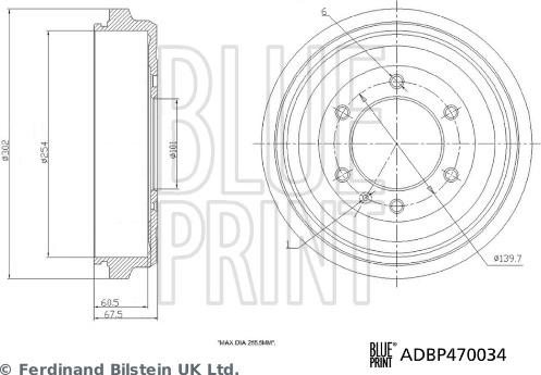 Blue Print ADBP470034 - Tamburo freno autozon.pro