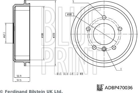 Blue Print ADBP470036 - Tamburo freno autozon.pro