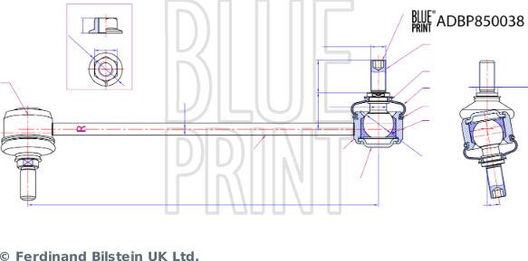 Blue Print ADBP850038 - Asta / Puntone, Stabilizzatore autozon.pro