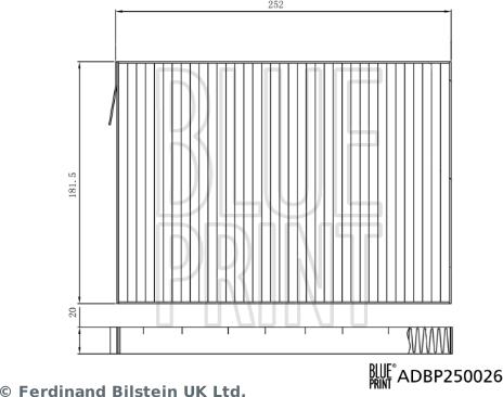 Blue Print ADBP250026 - Filtro, Aria abitacolo autozon.pro