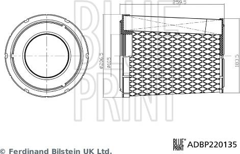 Blue Print ADBP220135 - Filtro aria autozon.pro