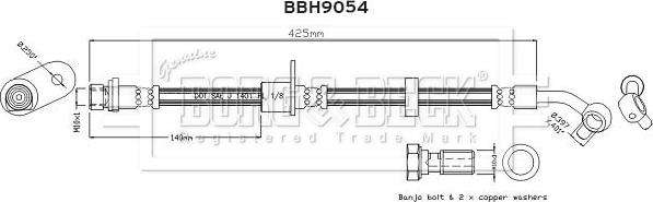 Borg & Beck BBH9054 - Flessibile del freno autozon.pro