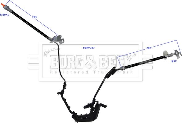 Borg & Beck BBH9023 - Flessibile del freno autozon.pro