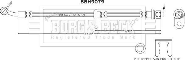 Borg & Beck BBH9079 - Flessibile del freno autozon.pro