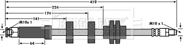 Borg & Beck BBH6646 - Flessibile del freno autozon.pro