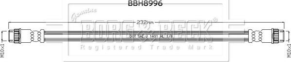 Borg & Beck BBH8996 - Flessibile del freno autozon.pro