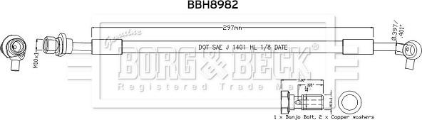 Borg & Beck BBH8982 - Flessibile del freno autozon.pro