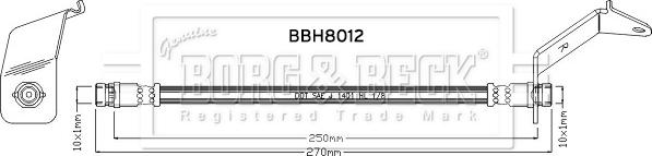 Borg & Beck BBH8012 - Flessibile del freno autozon.pro