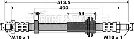 Borg & Beck BBH7423 - Flessibile del freno autozon.pro