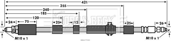 Borg & Beck BBH7590 - Flessibile del freno autozon.pro