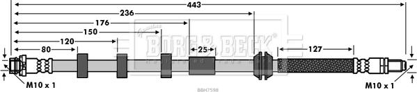 Borg & Beck BBH7598 - Flessibile del freno autozon.pro