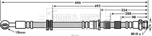 Borg & Beck BBH7558 - Flessibile del freno autozon.pro