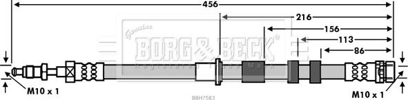 Borg & Beck BBH7583 - Flessibile del freno autozon.pro