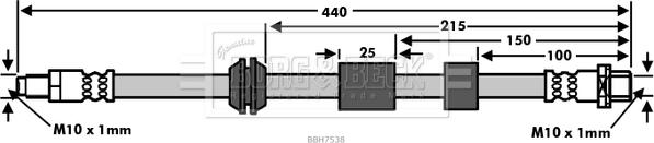 Borg & Beck BBH7538 - Flessibile del freno autozon.pro