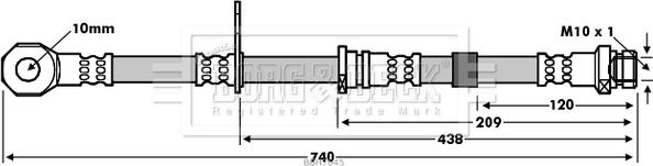 Borg & Beck BBH7645 - Flessibile del freno autozon.pro