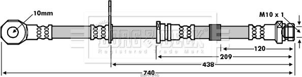 Borg & Beck BBH7646 - Flessibile del freno autozon.pro