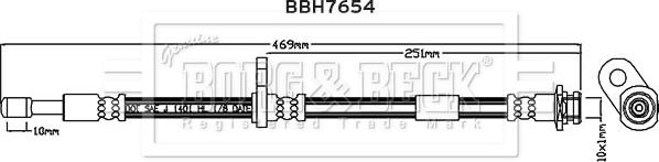 Borg & Beck BBH7654 - Flessibile del freno autozon.pro