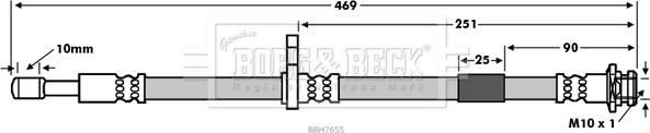 Borg & Beck BBH7655 - Flessibile del freno autozon.pro