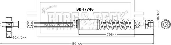 Borg & Beck BBH7746 - Flessibile del freno autozon.pro