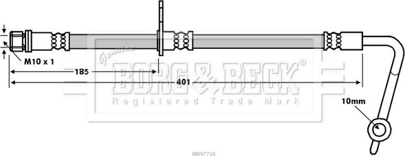 Borg & Beck BBH7716 - Flessibile del freno autozon.pro