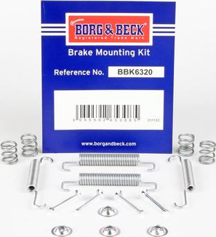 Borg & Beck BBK6320 - Kit accessori, Ganasce freno stazionamento autozon.pro