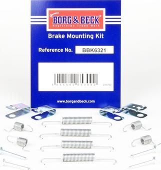 Borg & Beck BBK6321 - Kit accessori, Ganasce freno stazionamento autozon.pro