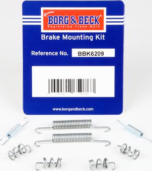 Borg & Beck BBK6209 - Kit accessori, Ganasce freno stazionamento autozon.pro